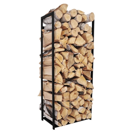 Du¿y, metalowy stojak na drewno kominkowe Firebox o wysokoci 80 cm. Elegancki kosz do salonu w stylu loft lub nowoczesnym. Pols