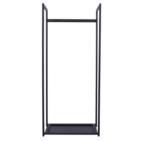 Du¿y, metalowy stojak na drewno kominkowe Firebox o wysokoci 80 cm. Elegancki kosz do salonu w stylu loft lub nowoczesnym. Pols