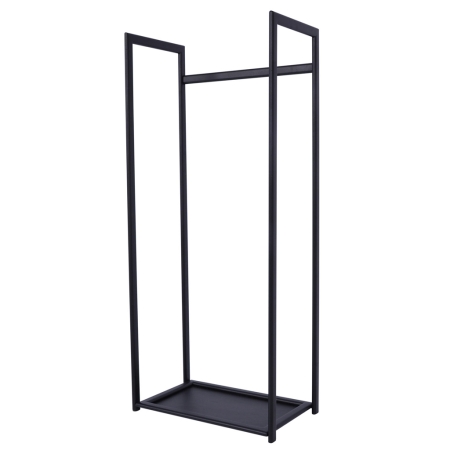 Duży, metalowy stojak na drewno kominkowe Firebox o wysokości 80 cm. Elegancki kosz do salonu w stylu loft lub nowoczesnym.