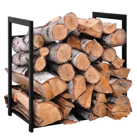 Największy i najbardziej pojemny stojak na drewno Firebox L (115 cm). Wykonany z trwałego, czarnego metalu malowanego proszkowo.