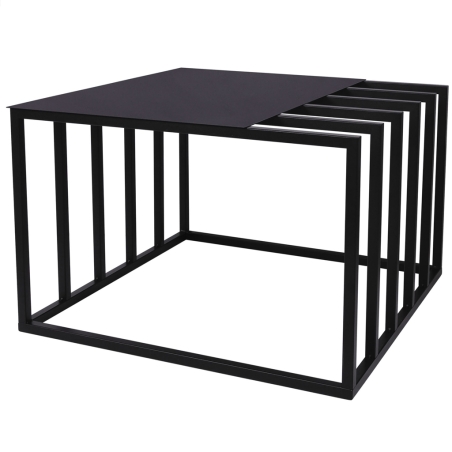 Stolik kawowy Verto L 70x70 cm Czarny Metalowy Kwadratowy | Loft