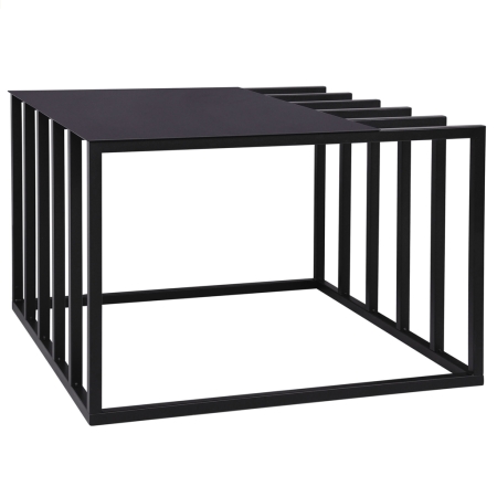 Du¿y okr¹g³y stolik kawowy Verto M 90 cm. Metalowy blat i czarny, designerski stela¿. Stolik w stylu nowoczesnym/loft do salonu,