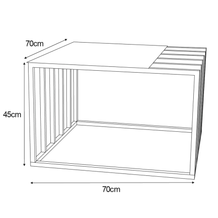 Stolik kawowy Verto L 70x70 cm Czarny Metalowy Kwadratowy | Loft