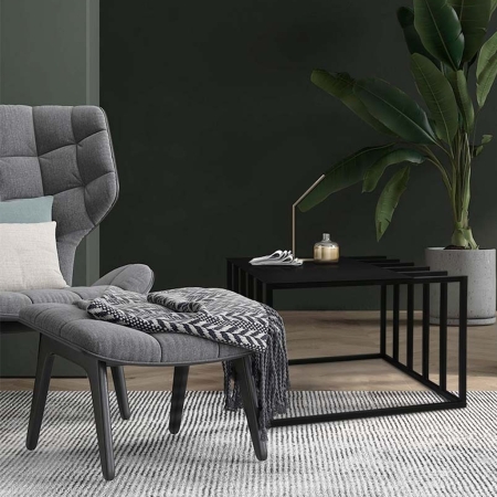 Stolik kawowy Verto L 70x70 cm Czarny Metalowy Kwadratowy | Loft