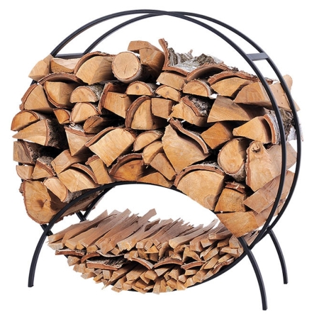 Stojak na drewno Ringo Arc M 70cm - Czarny Okrągły Loft