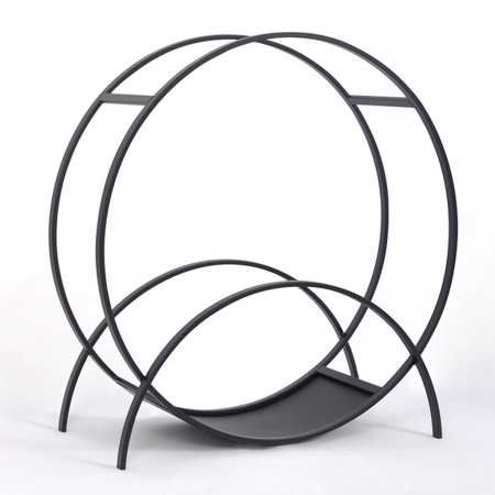 Stojak na drewno Ringo Arc M 70cm - Czarny Okrągły Loft