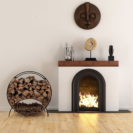 Stojak na drewno Ringo Arc M 70cm - Czarny Okrągły Loft