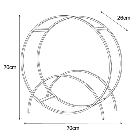 Stojak na drewno Ringo Arc M 70cm - Czarny Okrągły Loft