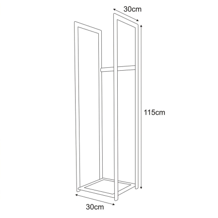 W¹ski, pionowy stojak na drewno VertiLeaf M. Metalowy stojak o a¿urowej konstrukcji. Designerski dodatek do kominka w stylu loft
