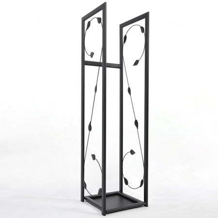 Stojak na drewno VertiLeaf M 115cm – Czarny Pionowy Liść Loft