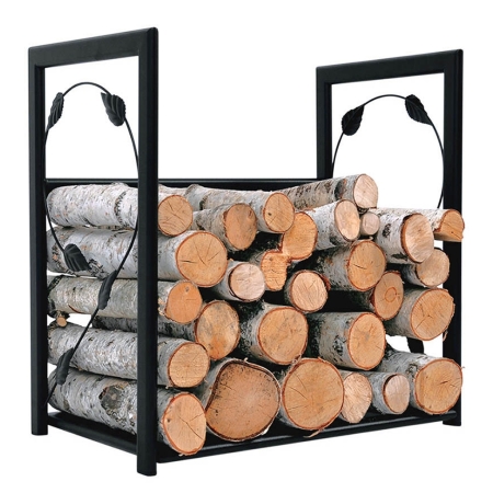 Stojak na drewno VertiLeaf S 50cm – Czarny Metalowy Liść Loft