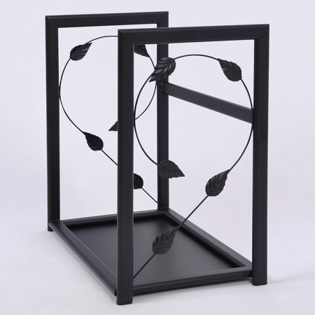 Stojak na drewno VertiLeaf S 50cm – Czarny Metalowy Liść Loft