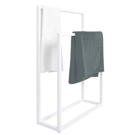 Podwójny wieszak na ręczniki Casia II 85cm – Biały Metalowy