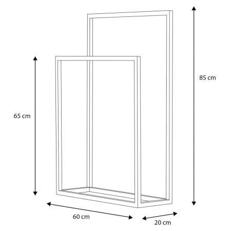 Podwójny wieszak na ręczniki Casia II 85cm – Biały Metalowy