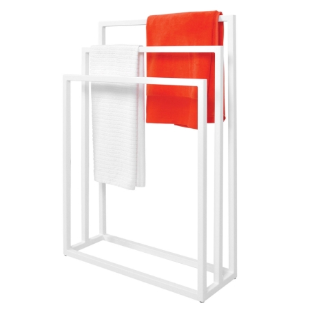 Potrójny wieszak Casia III bia³y ³¹czy elegancjê i funkcjonalnoæ. Idealny do ³azienek w stylu loft, scandi i modern, zapewnia p