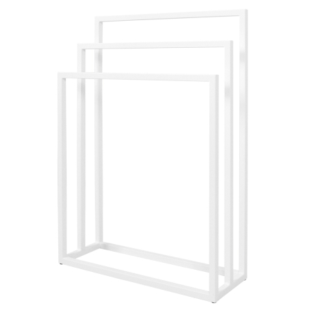 Potrójny wieszak na ręczniki Casia III 85 cm – Biały Metal Loft