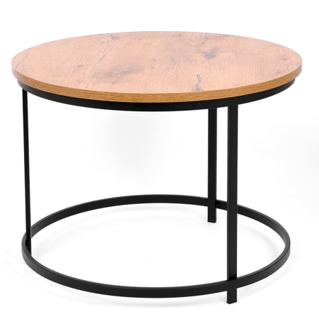 Stolik kawowy Aristo II 60x60cm – Czarny Metalowy Dąb Loft