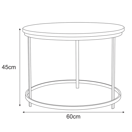 Stolik kawowy Aristo II 60x60cm – Czarny Metalowy Dąb Loft