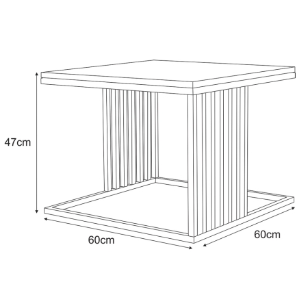 Stolik kawowy Verto 60x60cm – Metalowy Minimalistyczny Loft