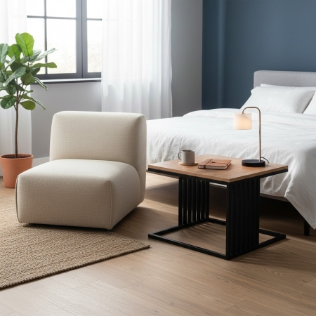 Stolik kawowy Verto 60x60cm – Metalowy Minimalistyczny Loft