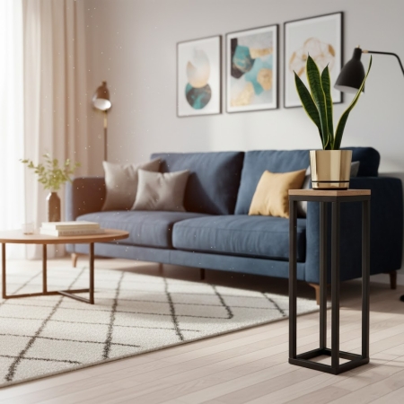 Kwietnik Stelo M 60cm – Metalowy Stojak na Kwiaty Loft Czarny