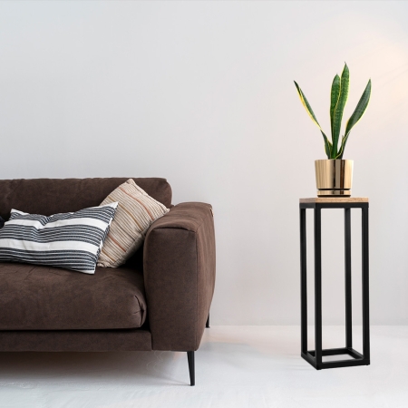 Kwietnik Stelo M 60cm – Metalowy Stojak na Kwiaty Loft Czarny