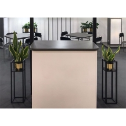 Zestaw kwietników Coral  3 czarne metalowe stojaki