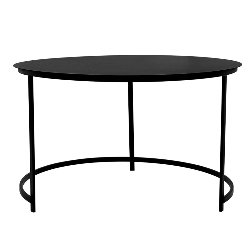 Stolik Aristo Grande 80x50 cm  czarny okr¹g³y stolik kawowy z metalowymi nogami. Du¿y, nowoczesny stolik do salonu w stylu indu