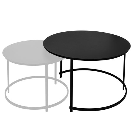 Stolik Aristo Grande 80x50 cm  czarny okr¹g³y stolik kawowy z metalowymi nogami. Du¿y, nowoczesny stolik do salonu w stylu indu