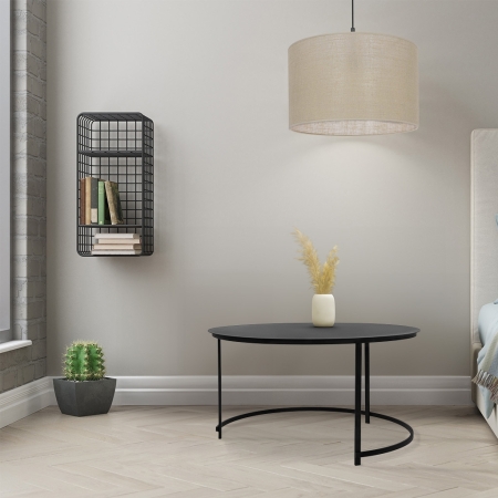 Stolik Aristo Grande 80x50 cm  czarny okr¹g³y stolik kawowy z metalowymi nogami. Du¿y, nowoczesny stolik do salonu w stylu indu