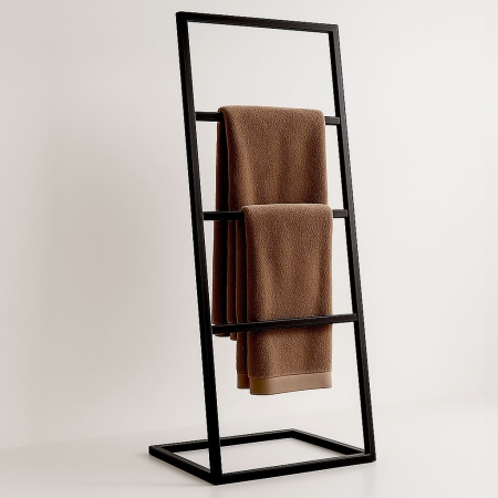 Wieszak łazienkowy Quatro 115cm – Czarny Metalowy Stojak Loft