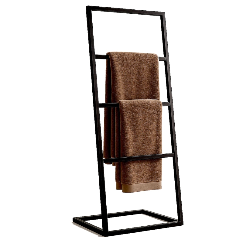 Wieszak łazienkowy Quatro 115cm – Czarny Metalowy Stojak Loft