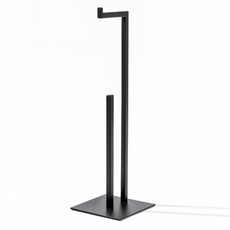 Stojak na papier toaletowy Stilo Du¿y Kwadrat  czarny metalowy stojak z rezerw¹. Nowoczesny dodatek do ³azienki w stylu loft. S