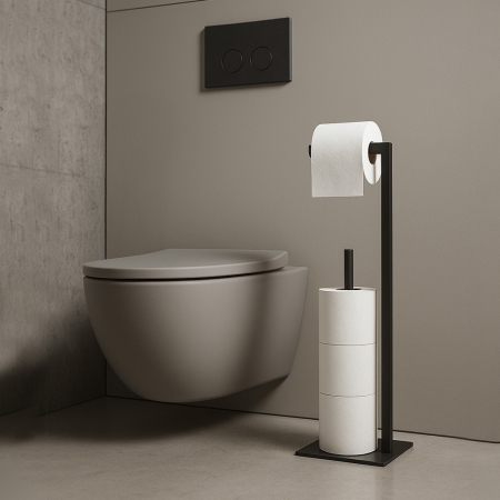 Stojak na papier Stilo Duży na kwadratowej podstawie – Czarny Loft