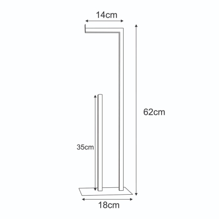 Stojak na papier toaletowy Stilo Du¿y Kwadrat  czarny metalowy stojak z rezerw¹. Nowoczesny dodatek do ³azienki w stylu loft. S