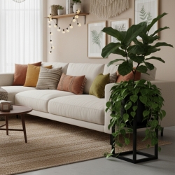 Czarny metalowy kwietnik Coral S 20 cm