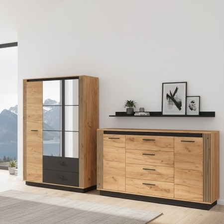 Szafa AMBER 02 – trzydrzwiowa szafa z lustrem | Pojemna garderoba