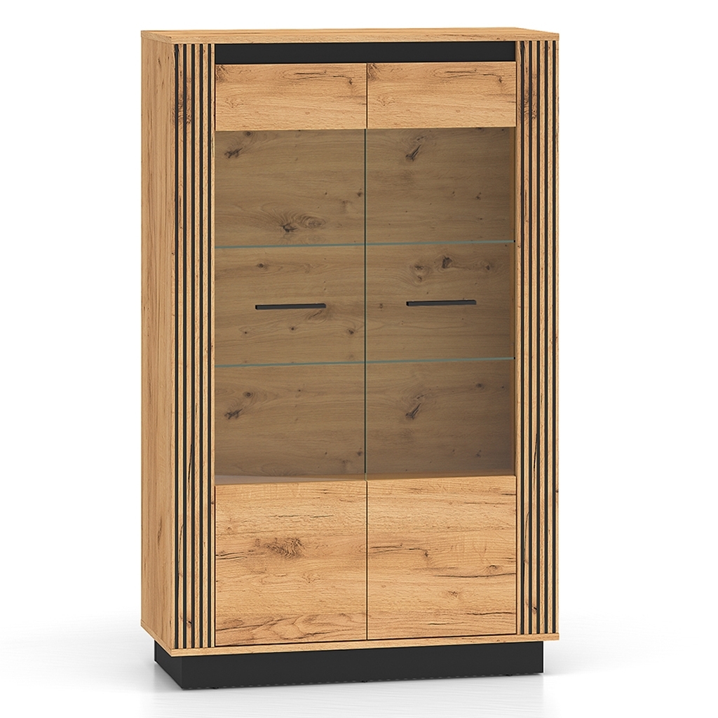 Witryna AMBER 05 – przeszklona niska witryna z półkami