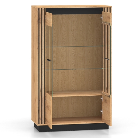 Witryna AMBER 05 – przeszklona niska witryna z półkami