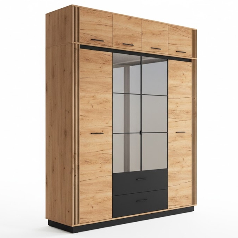 Szafa AMBER 10 – 8 drzwi, 200 cm, z nadstawką 250 cm