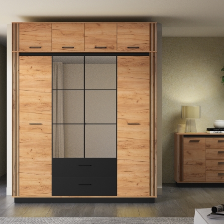 Szafa AMBER 10 – 8 drzwi, 200 cm, z nadstawką 250 cm