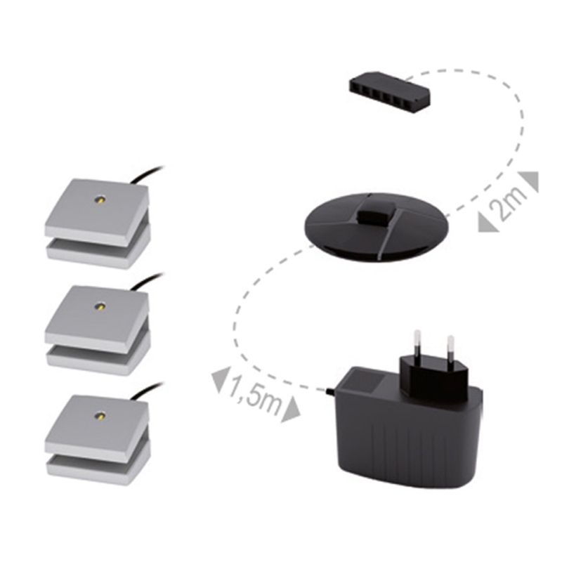 Oświetlenie LED do witryn AMBER – trzypunktowe, krawędziowe z zasilaczem