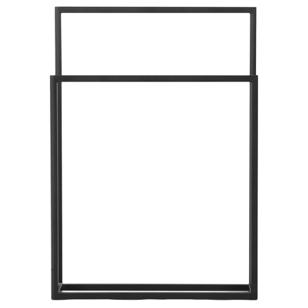 Elegancki, podwójny wieszak na ręczniki Casia II. Wykonany z trwałego, czarnego metalu. Stabilna konstrukcja na podstawie