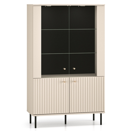 Witryna Bianca 03 – beżowa witryna z ryflowaniem 92x151 cm