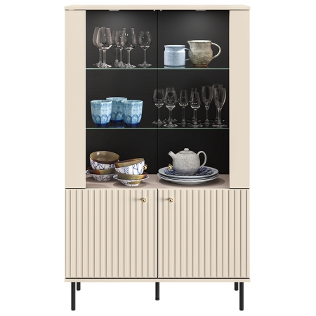 Witryna Bianca 03 – beżowa witryna z ryflowaniem 92x151 cm