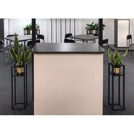 Wysoki kwietnik Coral L czarny metalowy 20x70 cm w stylu loftowym