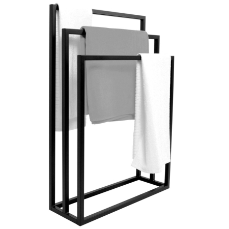 Funkcjonalny, potrójny wieszak Casia III. Stabilna, metalowa konstrukcja w kolorze czarnym. Idealny dla dużej rodziny