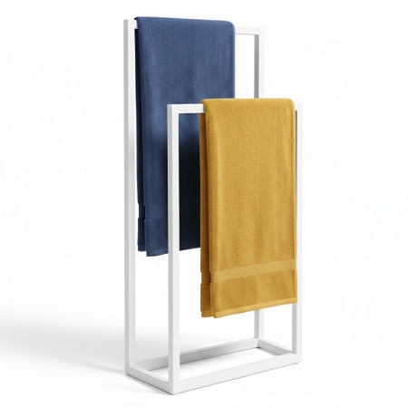 Podwójny wieszak na ręczniki Casia II 40 cm – Biały Metalowy