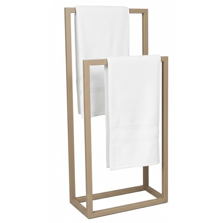 Wieszak łazienkowy Casia II 2-ramienny wąski 40 cm beżowy | Kompaktowy stojak na ręczniki boho