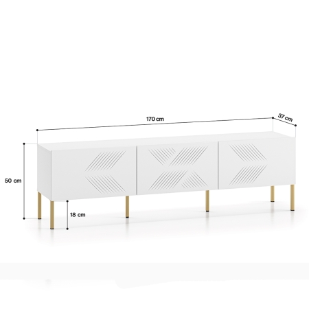 Szafka RTV Nordic Shine 04 na nóżkach 18cm | Szeroka 170cm